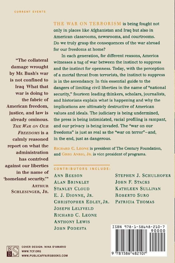 Паперова книга «The War On Our Freedoms», авторів Грегорі Анріг, Річард Леоне - фото №1
