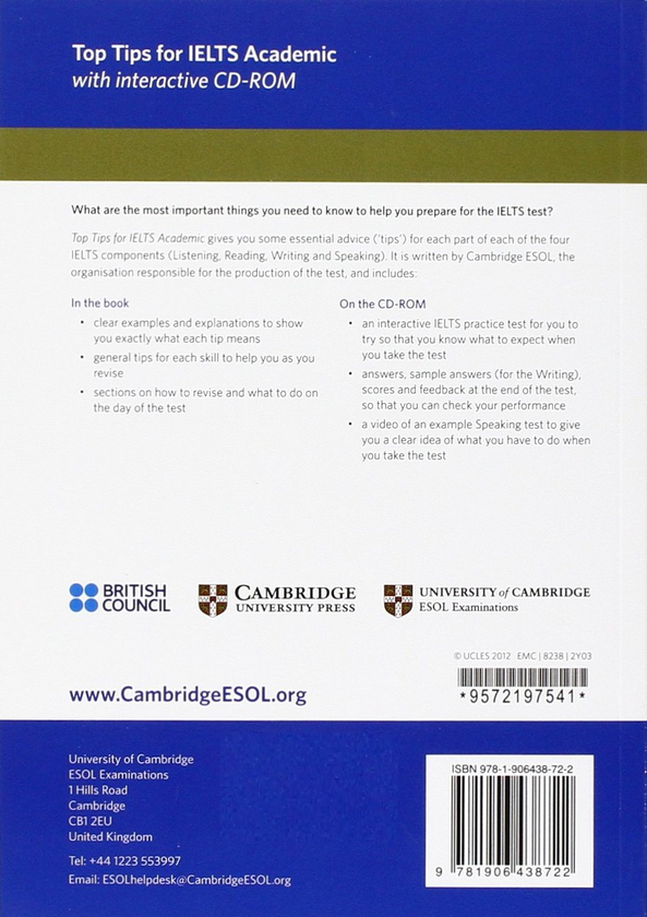 Паперова книга «Top Tips for IELTS Academic Paperback (+CD)» - фото №1