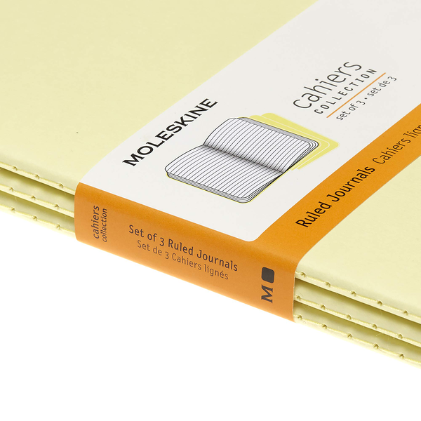  «Набор тетрадей Moleskine Cahier в линию Нежный желтый 3 шт (CH016M23)», бренда Moleskine - фото №1