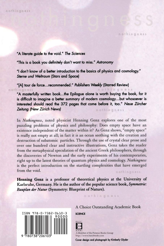 Паперова книга «Nothingness: The Science Of Empty Space», автор Хеннінг Генз - фото №1