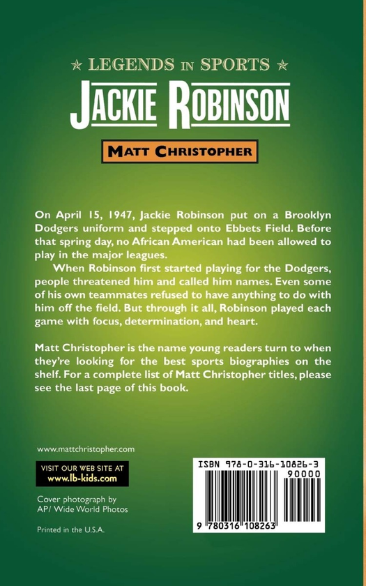 Паперова книга «Jackie Robinson», автор Метт Крістофер - фото №1