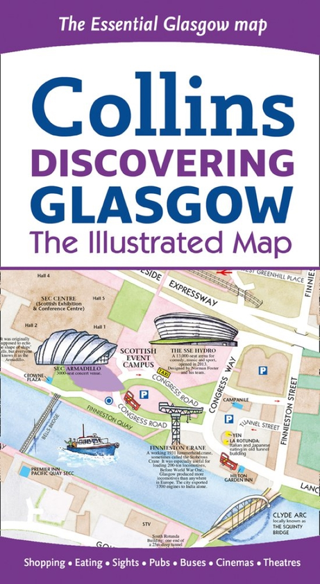 Бумажная книга «Discovering Glasgow Illustrated Map», автор Доминик Беддоу - фото №1