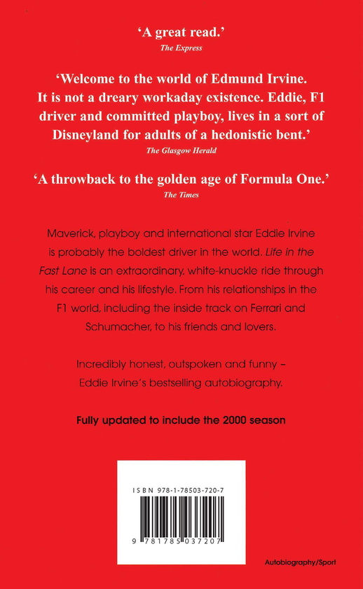 Бумажная книга «Eddie Irvine: Life In The Fast Lane», авторов Эдди Ирвин, Джейн Ноттедж - фото №1