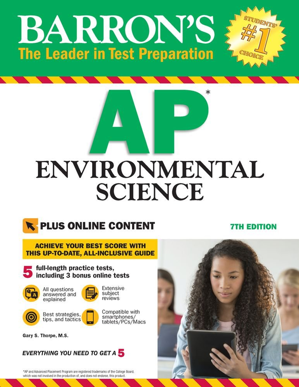 Бумажная книга «Barron's AP Environmental Science with Online Tests», автор Гэри С. Торп - фото №1