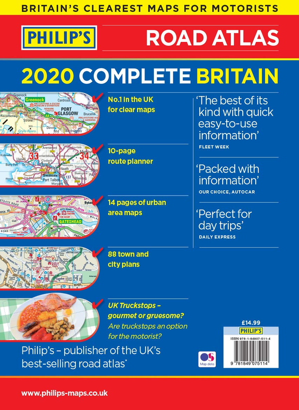 Бумажная книга «2020 Philip's Complete Road Atlas Britain and Ireland : (A4 Spiral Binding)» - фото №1