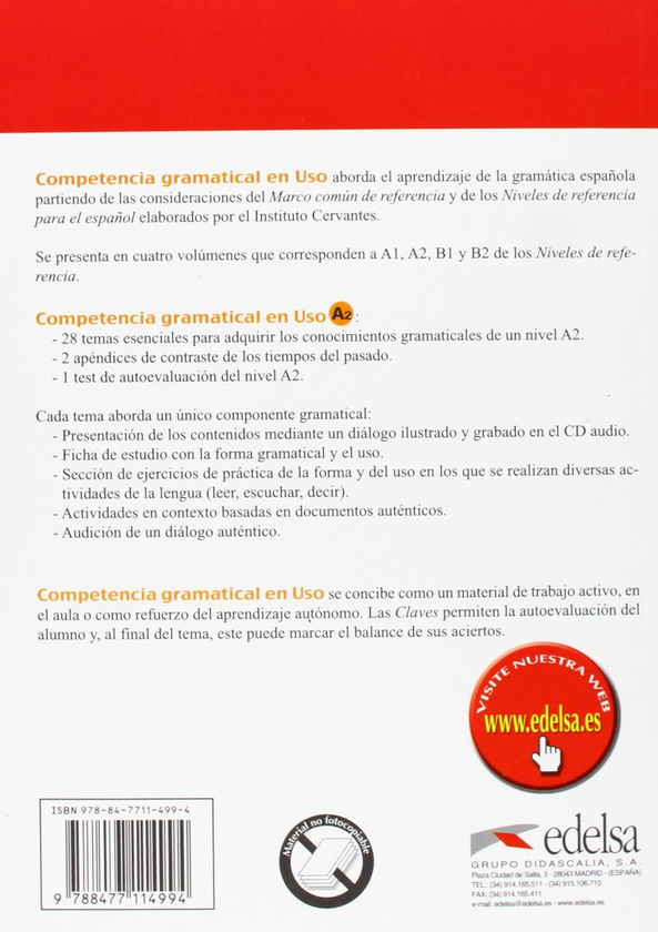 Паперова книга «Competencia gramatical en uso. A2 (+CD)», автор Альфредо Гонсалес Эрмосо - фото №1