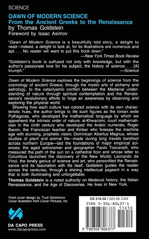 Паперова книга «Dawn Of Modern Science. From The Ancient Greeks To The Renaissance», автор Томас Гольдштейн - фото №1