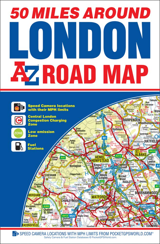Бумажная книга «50 Miles Around London Road Map» - фото №1