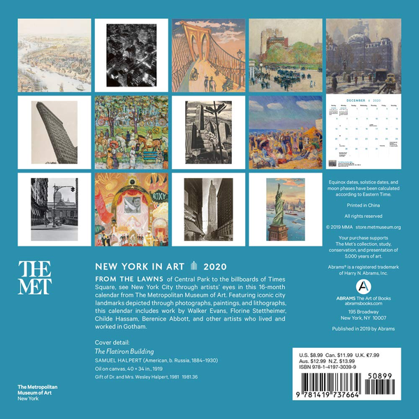 Бумажная книга «New York in Art 2020 Mini Wall Calendar» - фото №1
