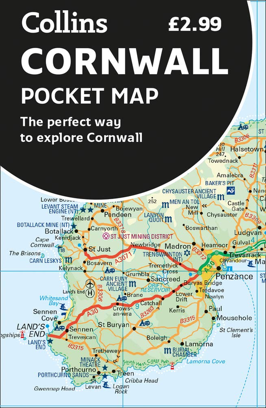 Паперова книга «Cornwall Pocket Map: The perfect way to explore Cornwall» - фото №1