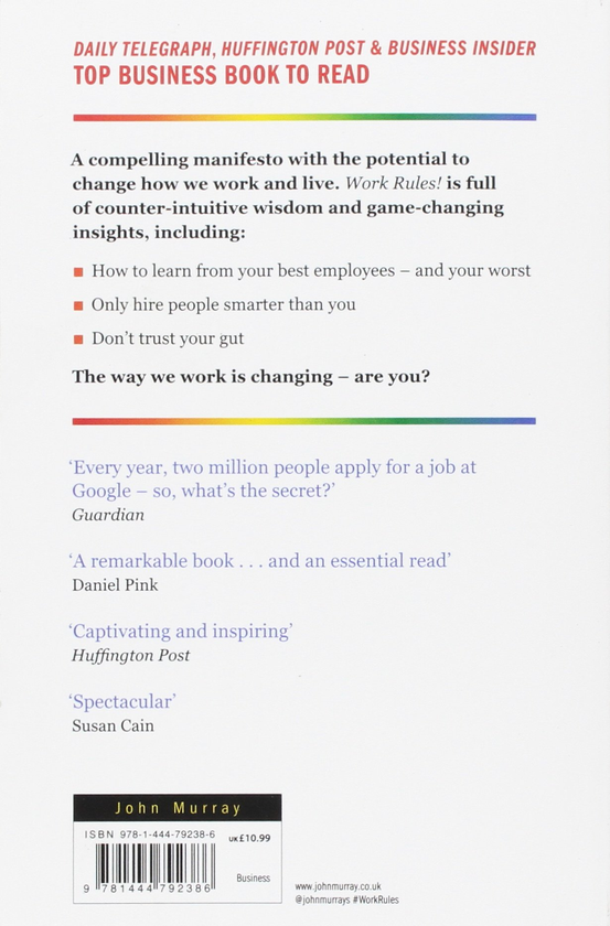 Паперова книга «Work Rules! Insights from Inside Google That Will Transform How You Live and Lead», автор Ласло Бок - фото №1