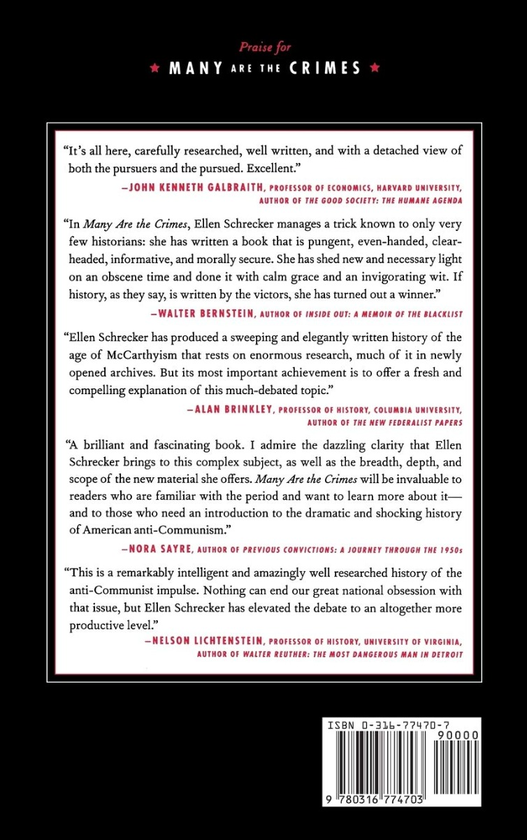 Паперова книга «Many Are the Crimes. McCarthyism in America», автор Елен Шрекер - фото №1