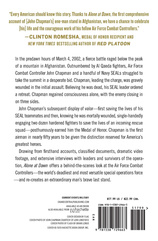 Паперова книга «Alone at Dawn. Medal of Honor Recipient John Chapman and the Untold Story of the World's Deadliest Special Operations Force», авторів Ден Шиллінг, Лорі Лонгфріц - фото №1
