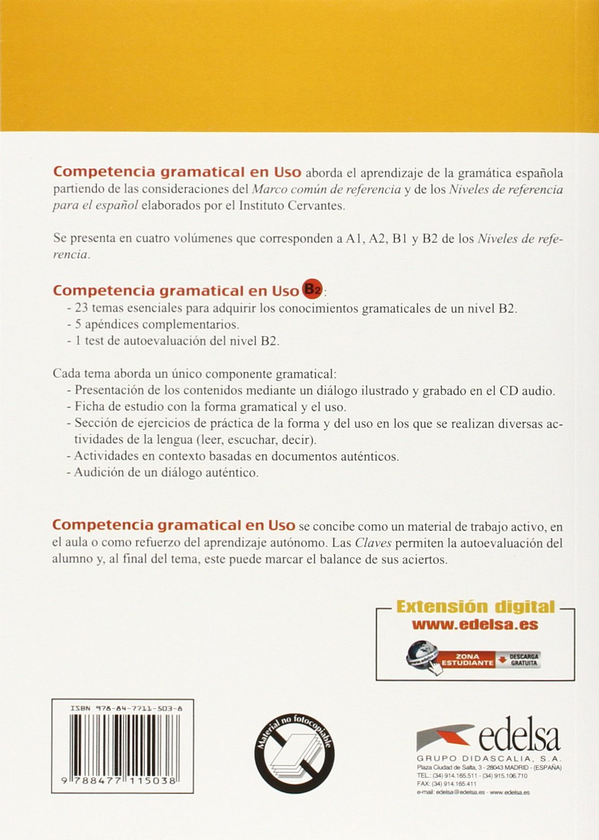 Паперова книга «Competencia Gramatical En USO: Libro (+CD)», автор Эстебане Вильякорта - фото №1