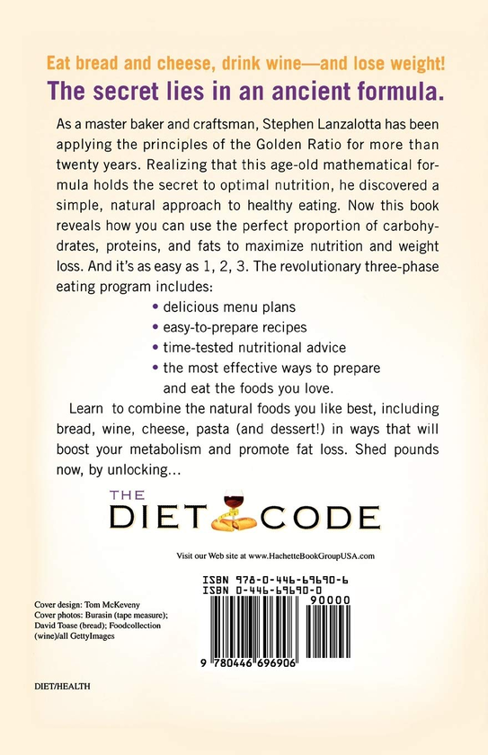 Бумажная книга «The Diet Code. Eat Bread, Drink Wine, Lose Weight», автор Стивен Ланцалотта - фото №1