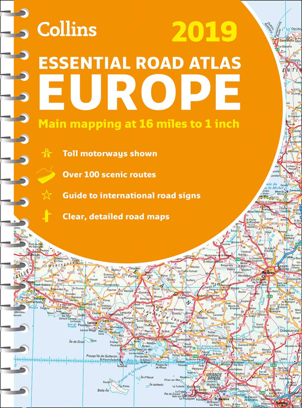 Бумажная книга «2019 Collins Essential Road Atlas Europe» - фото №1