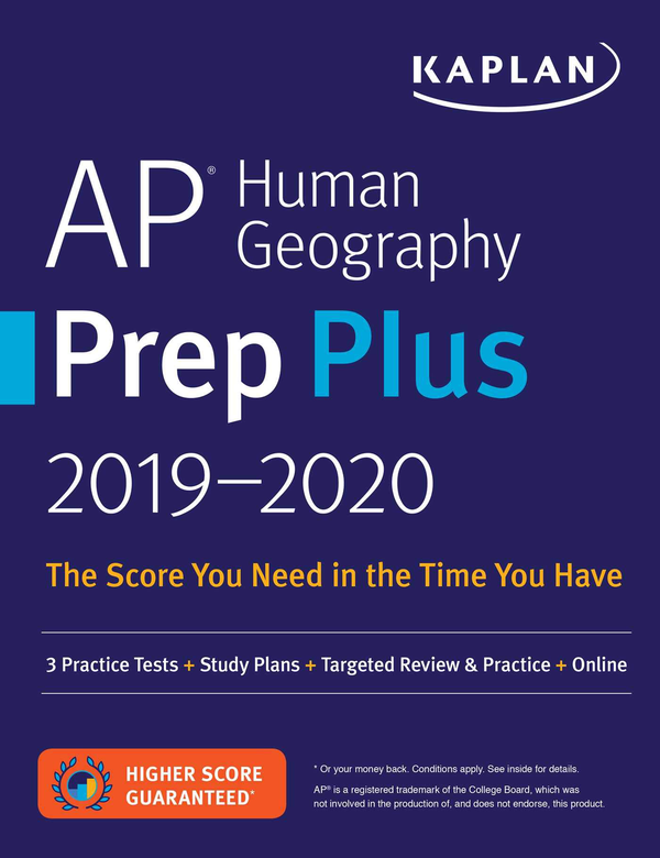 Бумажная книга «AP Human Geography Prep Plus 2019-2020 : 3 Practice Tests + Study Plans + Targeted Review & Practice + Online» - фото №1