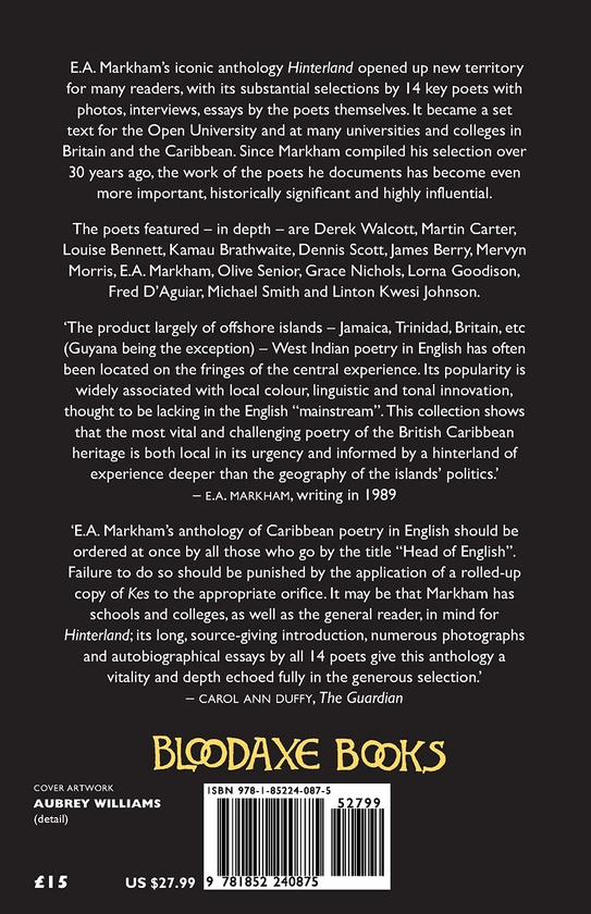 Бумажная книга «Hinterland. Caribbean Poetry from the West Indies and Britain», автор Э. А. Маркхэм - фото №1