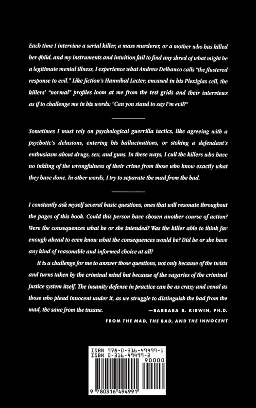 Бумажная книга «The Mad, the Bad, and the Innocent. The Criminal Mind on Trial - Tales of a Forensic Psychologist», автор Барбара Р. Кирвин - фото №1