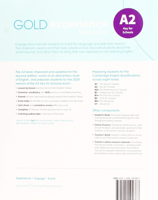 [object Object] «Gold Experience A2. Workbook», автор Кетрин Алевізос - фото №2 - мініатюра