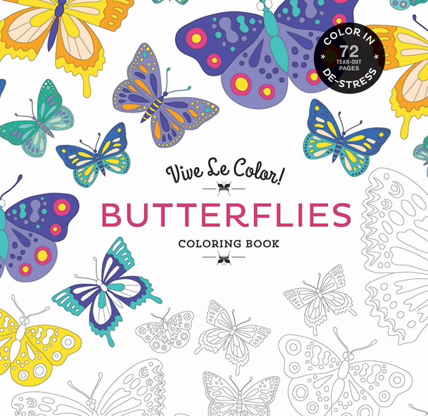 Бумажная книга «Vive Le Color! Butterflies. Coloring Book: Color In; De-stress. 72 Tear-out Pages» - фото №1