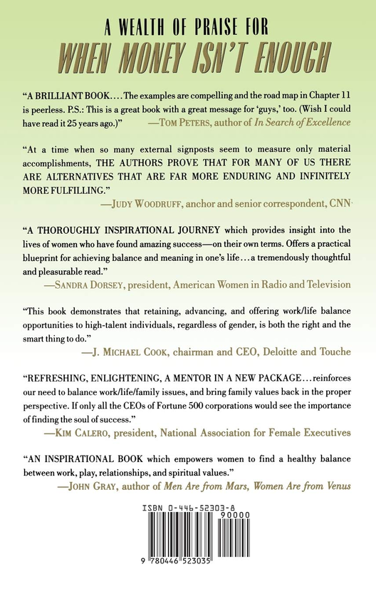 Паперова книга «When Money Isn't Enough. How Women Are Finding the Soul of Success», авторів Конні Глейзер, Барбара Стейнберг Смоллі - фото №1