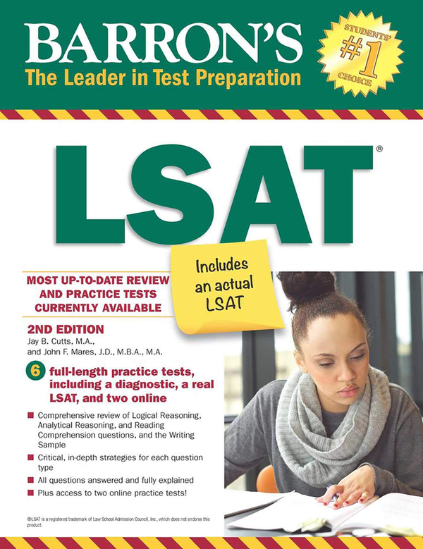 Паперова книга «Barron's LSAT with Online Tests», автор Джон Ф. Марес - фото №1