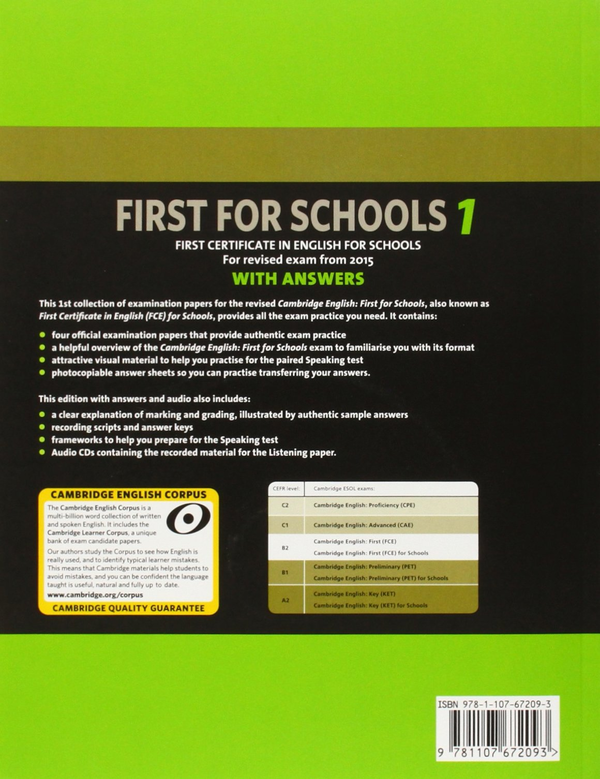 [object Object] «Cambridge English First 1 for Schools for Revised Exam from 2015 (+ 2 CDs)» - фото №2 - мініатюра