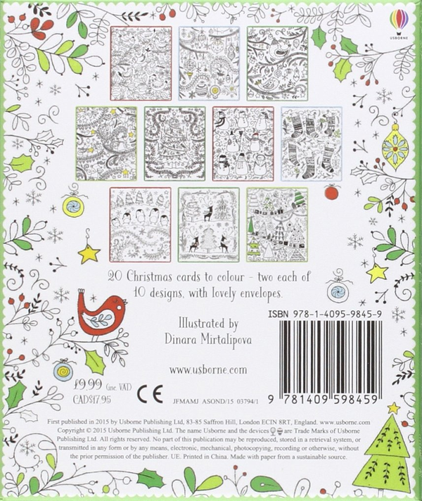 Бумажная книга «20 Christmas Cards to Colour », автор Кирстин Робсон - фото №1