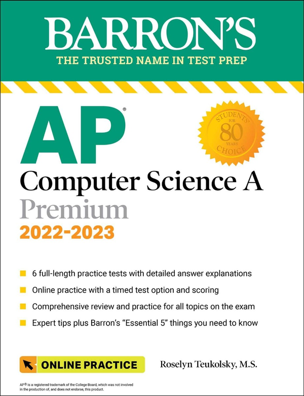 Бумажная книга «AP Computer Science A Premium, 2022-2023», автор Розалин Теукольски - фото №1