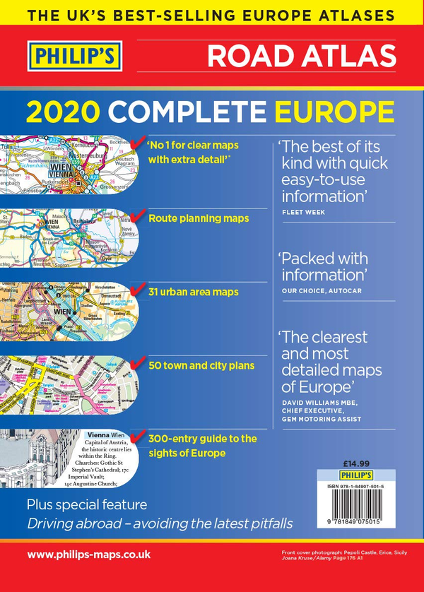 Бумажная книга «2020 Philip's Complete Road Atlas Europe : A4 Flexiback» - фото №1