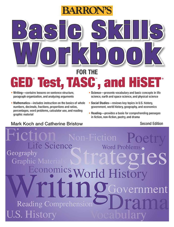 Паперова книга «Basic Skills Workbook For The GED (R) TEST, TASC, And HiSET», автор Марк Кох - фото №1