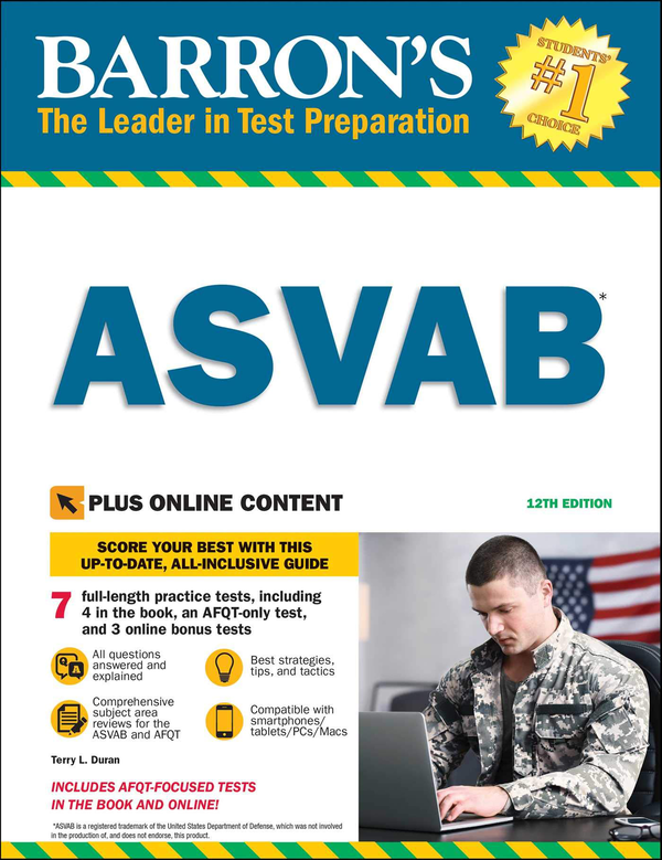 Бумажная книга «Barron's ASVAB with Online Tests», автор Терри Л. Дюран - фото №1