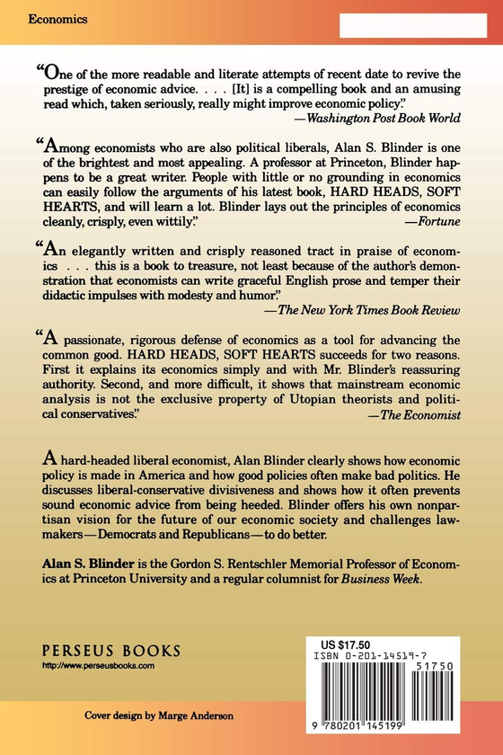 Бумажная книга «Hard Heads, Soft Hearts : Tough-minded Economics For A Just Society», автор Алан С. Блиндер - фото №1