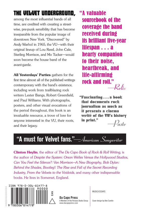 Бумажная книга «All Yesterdays' Parties : The Velvet Underground in Print, 1966-1971», автор Клинтон Хейлин - фото №1