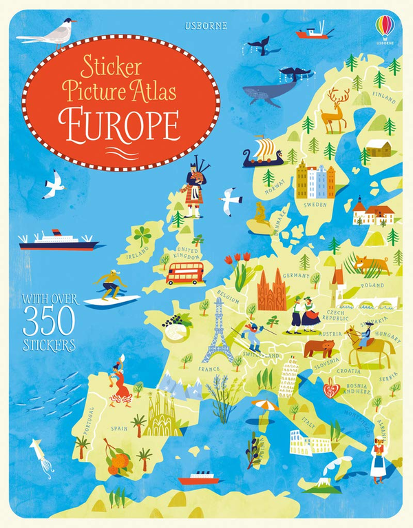 Паперова книга «Sticker Picture Atlas of Europe», автор Джонатан Мелмот - фото №1