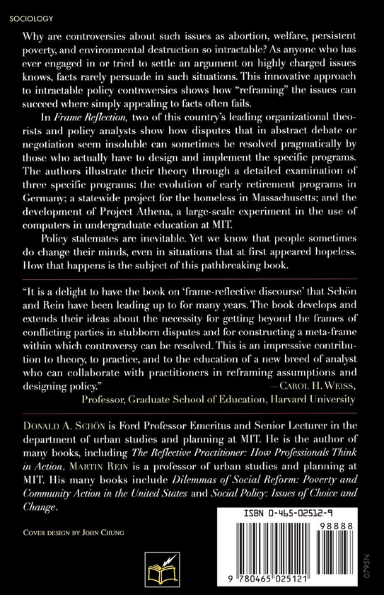 Паперова книга «Frame Reflection: Toward the Resolution of Intractable Policy Controversies», авторів Дональд Шон, Мартін Рейн - фото №1