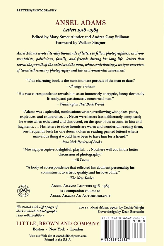 Бумажная книга «Ansel Adams' Letters 1916-1984», автор Энсел Адамс - фото №1