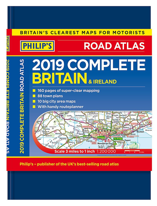 Бумажная книга «Philip's 2019 Complete Road Atlas Britain and Ireland - De luxe hardback : De luxe hardback edition» - фото №1