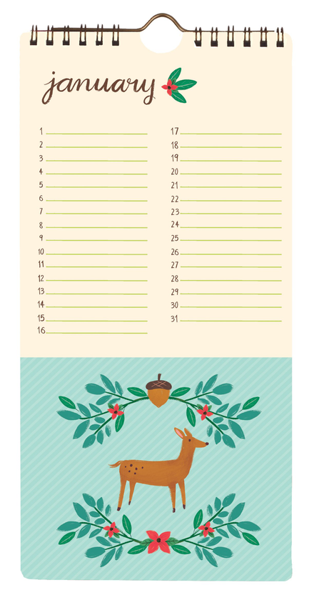 Бумажная книга «Forest Friends Perpetual Calendar» - фото №1
