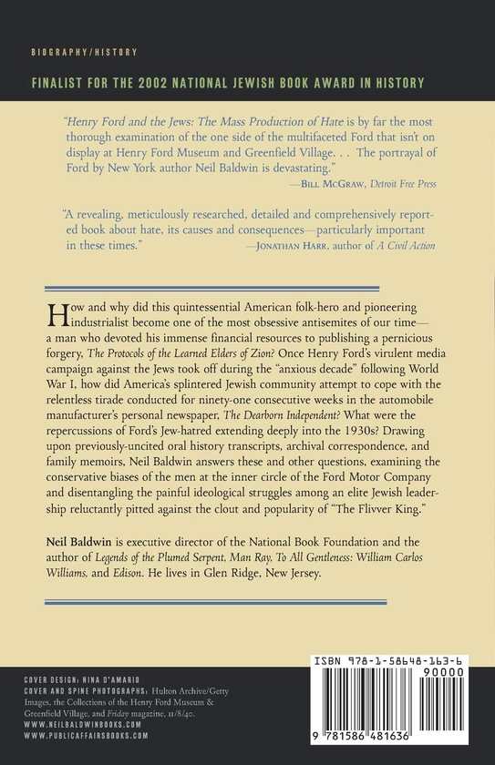Бумажная книга «Henry Ford and the Jews», автор Нил Болдуин - фото №1