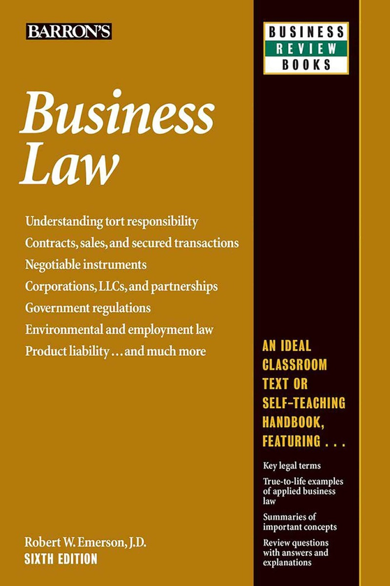 Бумажная книга «Business Law», автор Роберт В. Эмерсон - фото №1