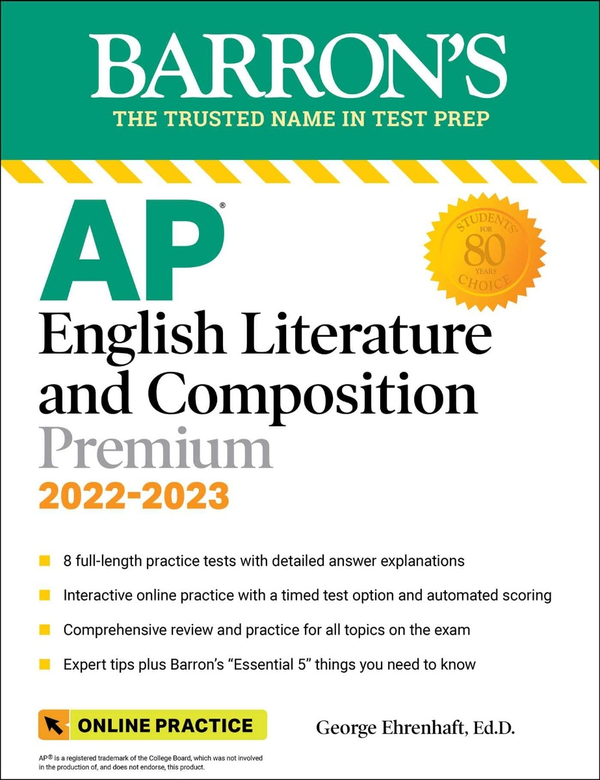 Бумажная книга «AP English Literature and Composition Premium, 2022-2023. 8 Practice Tests + Comprehensive Review + Online Practice», автор Джордж Эренхафт - фото №1