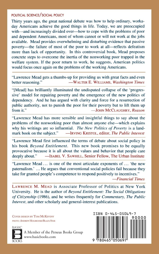Паперова книга «The New Politics Of Poverty : The Nonworking Poor In America», автор Лоуренс М. Мiд - фото №1