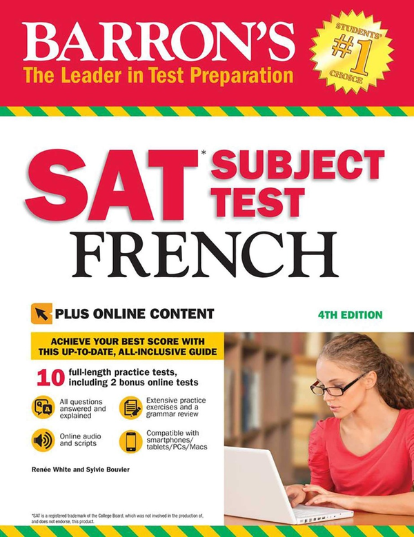 Бумажная книга «SAT Subject Test French with Online Tests», авторов Рене Вайт, Сильви Бувье - фото №1