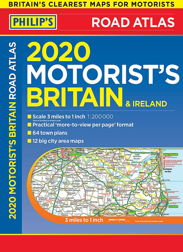 Бумажная книга «2020 Philip's Motorist's Road Atlas Britain and Ireland: A3 paperback» - фото №1