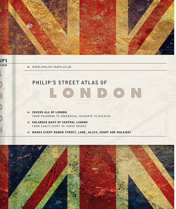 Бумажная книга «Philip's Gift Edition Street Atlas London - new hardback edition : De Luxe Edition Union Jack» - фото №1