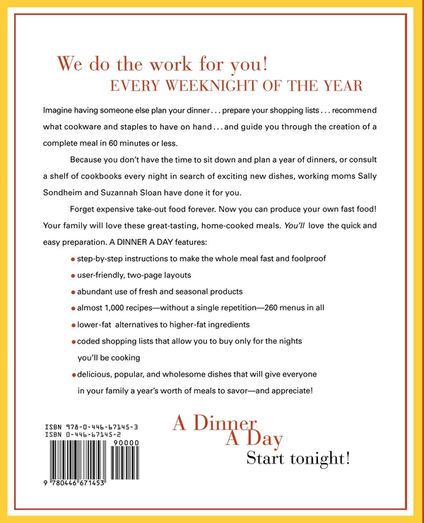 Бумажная книга «A Dinner a Day. Complete Meals in Minutes for Every Weeknight of the Year», авторов Салли Сондхайм, Сюзанна Слоан - фото №1