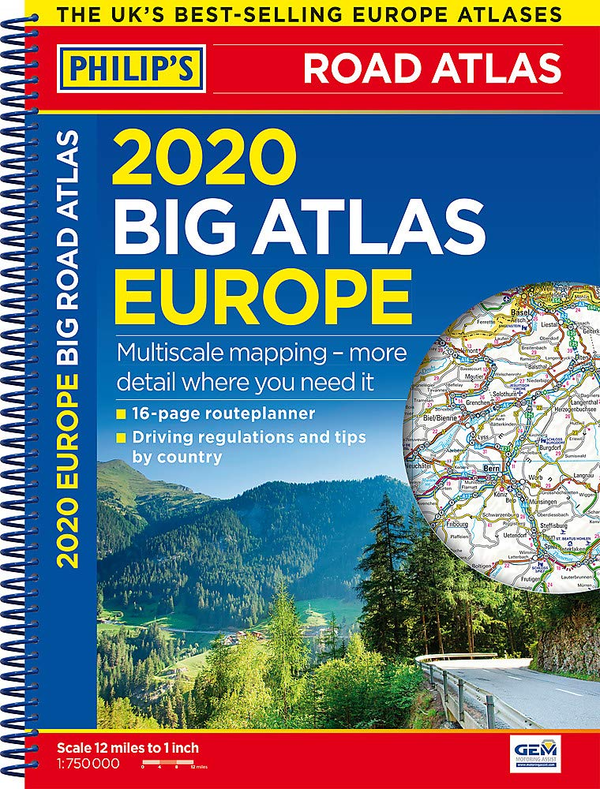 Бумажная книга «2020 Philip's Big Road Atlas Europe : (A3 Spiral binding)» - фото №1