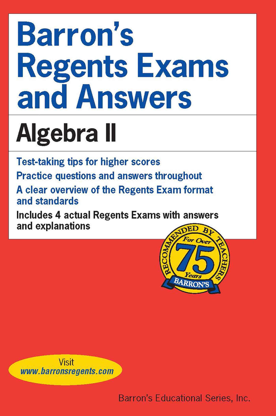 Бумажная книга «Barron's Regents Exams and Answers: Algebra II», автор Гари М. Рубенштейн - фото №1